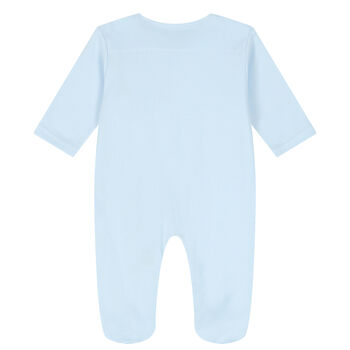 Baby Boys Blue & White Hot Air Balloon Babygrow